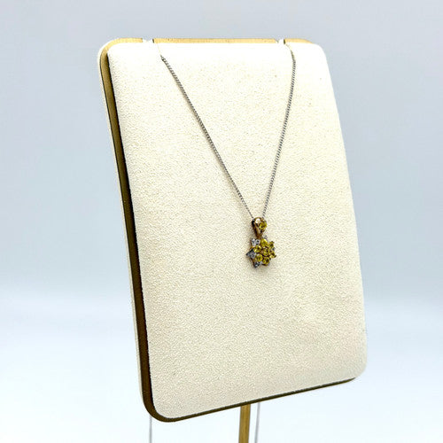 Vintage 9ct Yellow & White Gold Sapphire & Diamond Necklace PG78