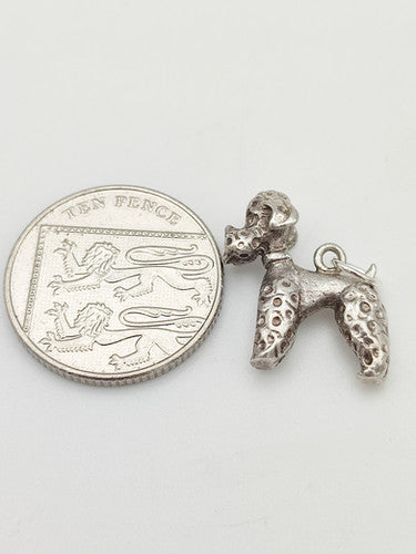 Vintage 925 Sterling Silver Poodle Dog Charm CA15-5