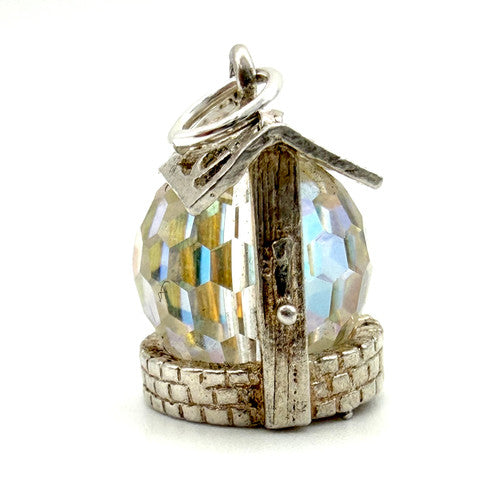 Vintage 925 Sterling Silver Crystal Wishing Well Charm CA27-63