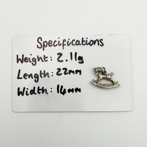 Vintage 925 Sterling Silver Rocking Horse Charm CA19-76