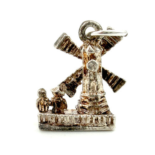 Vintage 925 Sterling Silver Windmill Charm CA27-56
