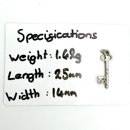 Vintage 925 Sterling Silver 18 Skeleton Key Charm CA26-1