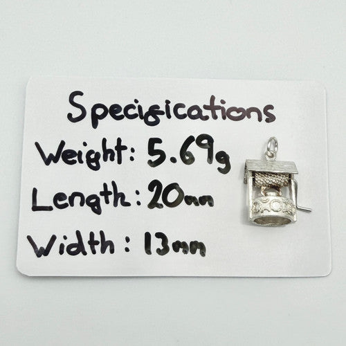 Vintage 925 Sterling Silver Wishing Well Charm CA22-41