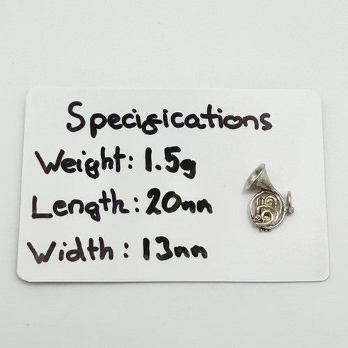Vintage 925 Sterling Silver French Horn Charm CA22-43