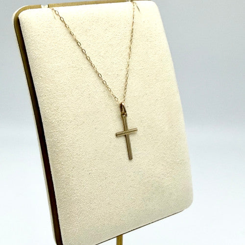 Vintage 9ct Yellow Gold Cross Necklace PG71