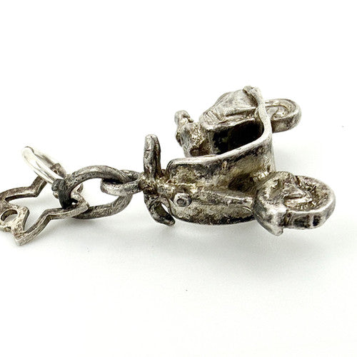 Vintage 925 Sterling Silver Moped Scooter Charm CA26-17
