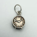 Vintage 925 Sterling Silver Clock Charm CA19-72