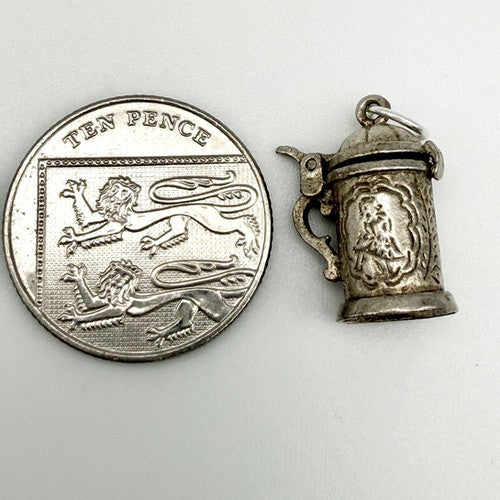 Vintage 925 Sterling Silver Opening Beer Tankard Charm CA29-21