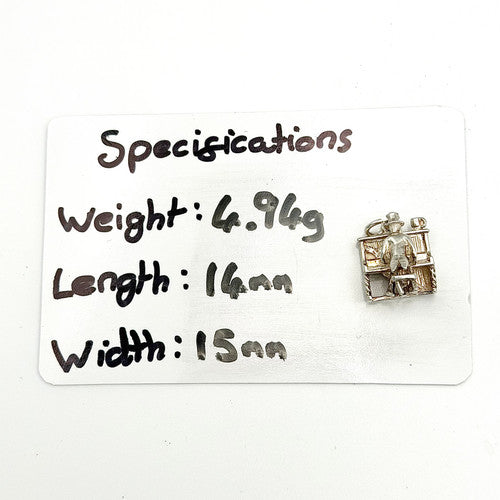 Vintage 925 Sterling Silver Pianist Charm CA26-39