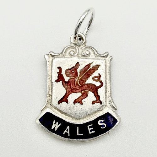 Vintage 925 Sterling Silver Wales Travel Charm CA20-48