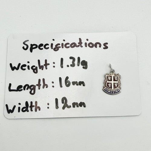 Vintage 925 Sterling Silver Oswestry Travel Charm CA25-48