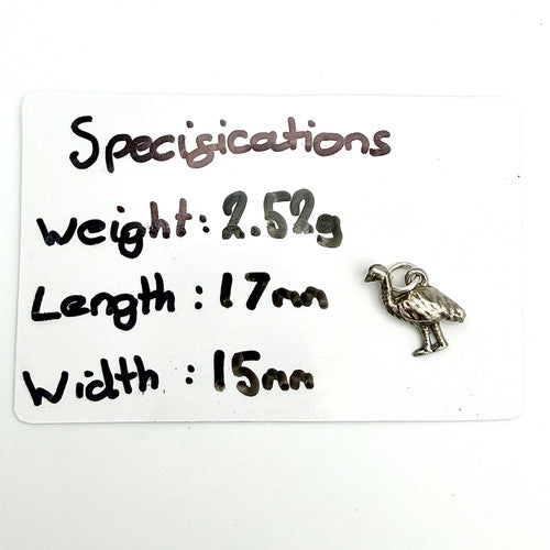 Vintage 925 Sterling Silver Ostrich Charm CA26-15