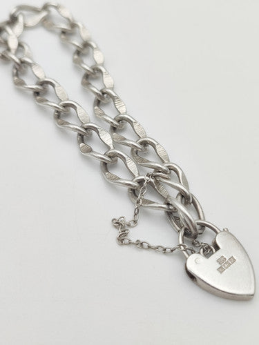 Vintage 925 Sterling Silver Curb Link Bracelet Bracelet-37