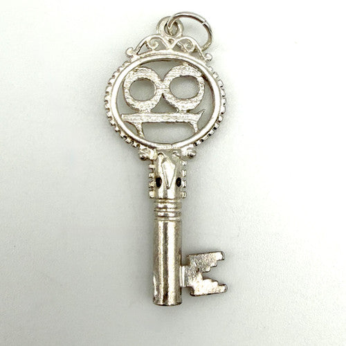 Vintage 925 Sterling Silver 18th Birthday Key Charm CA27-59