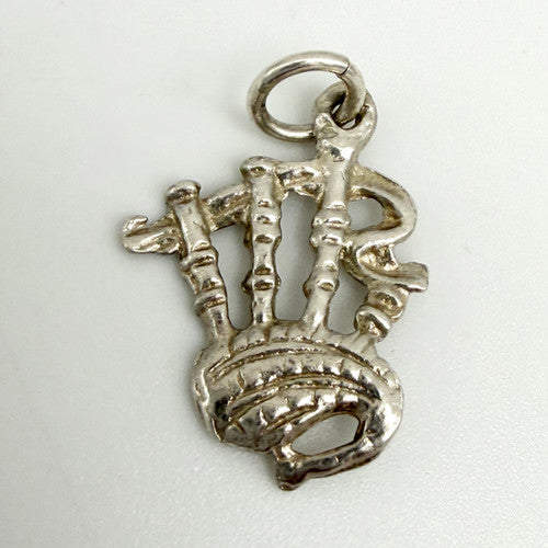Vintage 925 Sterling Silver Bagpipes Charm CA28-13