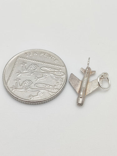Vintage 925 Sterling Silver Aeroplane Charm CA18-54