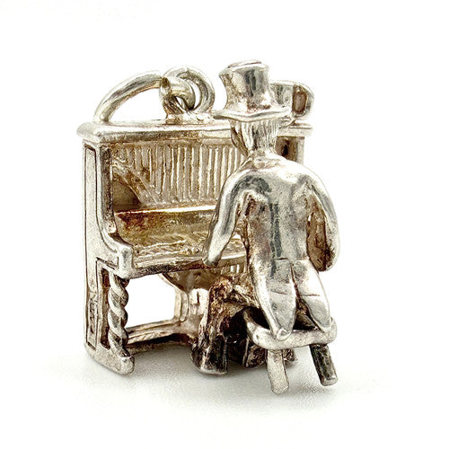 Vintage 925 Sterling Silver Pianist Charm CA26-39
