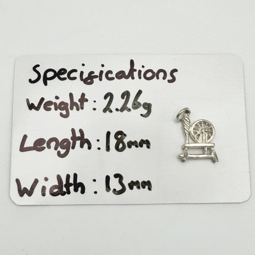 Vintage 925 Sterling Silver Spinning Wheel Charm CA24-79