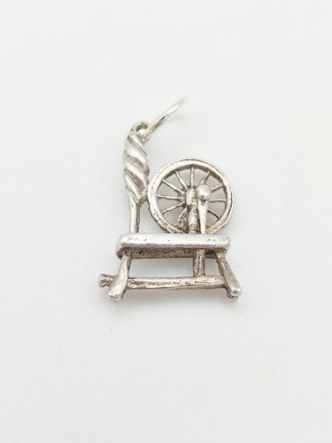 Vintage 925 Sterling Silver Spinning Wheel Charm CA17-55