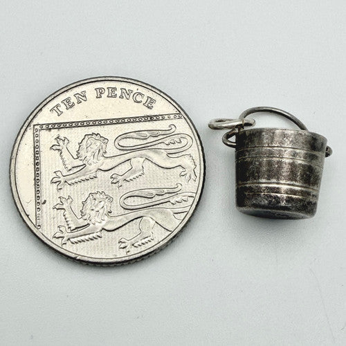 Vintage 925 Sterling Silver Bucket Charm CA20-74