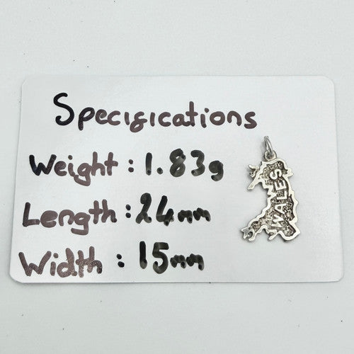 Vintage 925 Sterling Silver Wales Travel Charm CA24-16