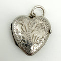 Vintage 925 Sterling Silver Heart Locket Charm CA28-47