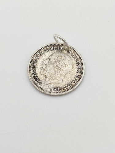 Vintage 925 Sterling Silver 1934 Three Pence Coin Charm CA18-55