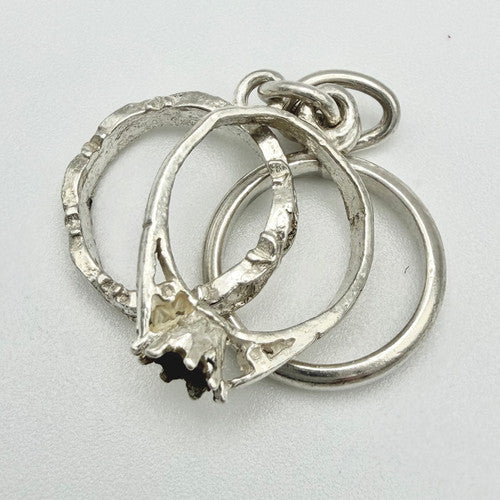 Vintage 925 Sterling Silver Rings Charm CA22-7