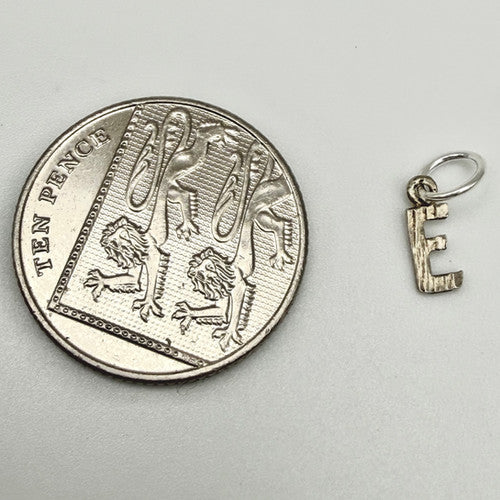 Vintage 925 Sterling Silver Letter E Charm CA25-1