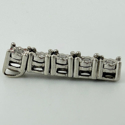 Vintage 9ct White Gold Diamond Slider Pendant PG20