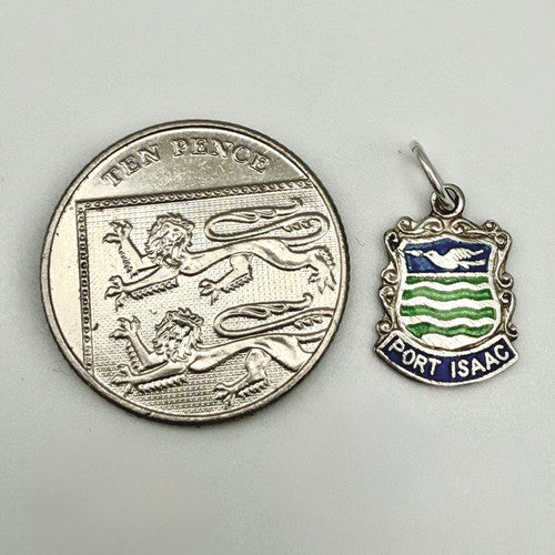 Vintage 925 Sterling Silver Port Isaac Shield Charm CA25-43