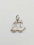 Vintage 925 Sterling Silver Love Birds Charm CA13-3