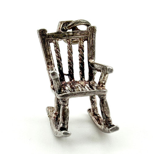 Vintage 925 Sterling Silver Rocking Chair Charm CA26-24