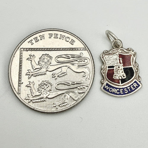 Vintage 925 Sterling Silver Worcester Travel Charm CA24-18