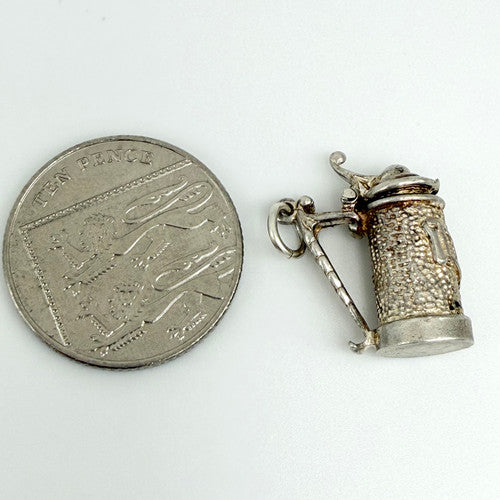 Vintage 925 Sterling Silver Tankard Charm CA28-26