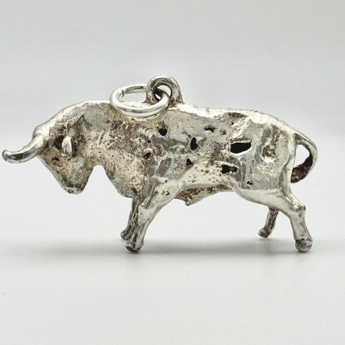 Vintage 925 Sterling Silver Large Bull Charm CA23-16
