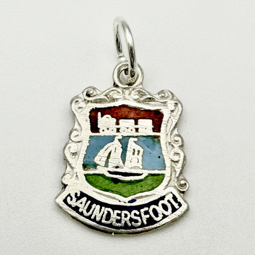 Vintage 925 Sterling Silver Saundersfoot Travel Charm CA20-46