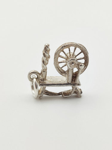 Vintage 925 Sterling Silver Spinning Wheel Charm CA5-41