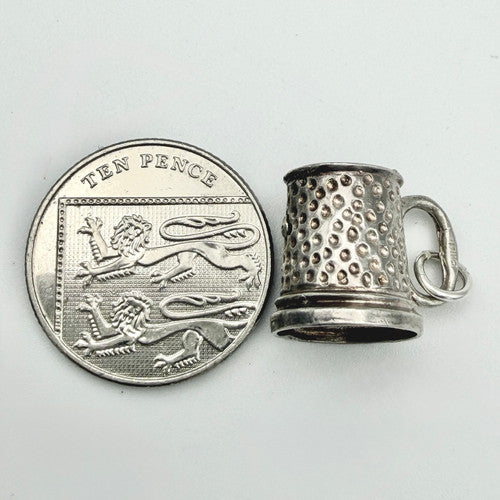 Vintage 925 Sterling Silver Tankard Charm CA23-22