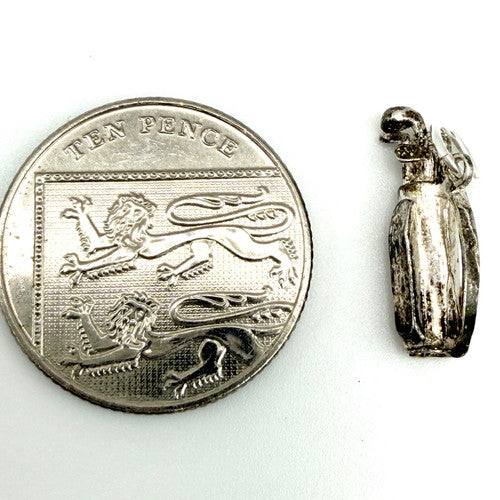 Vintage 925 Sterling Silver Golf Clubs Bag Charm CA27-20