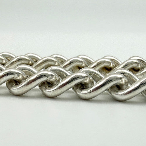 Vintage 925 Sterling Silver Heart Padlock Heavy Curb Bracelet Bracelets-62