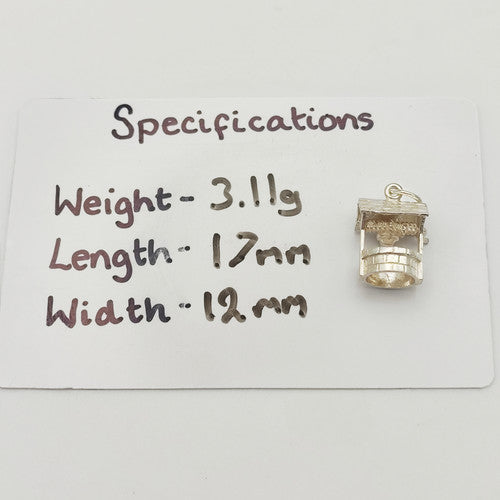 Vintage 925 Sterling Silver Wishing Well Charm CA19-20