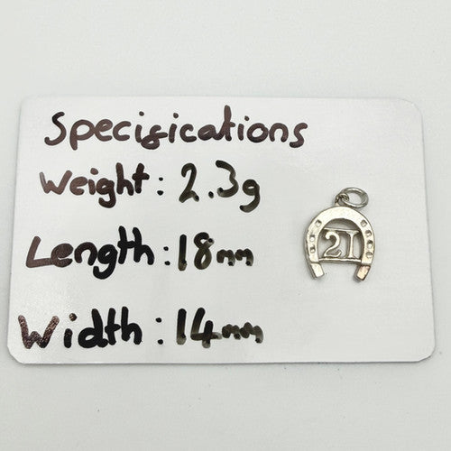 Vintage 925 Sterling Silver 21 Horseshoe Charm CA24-74