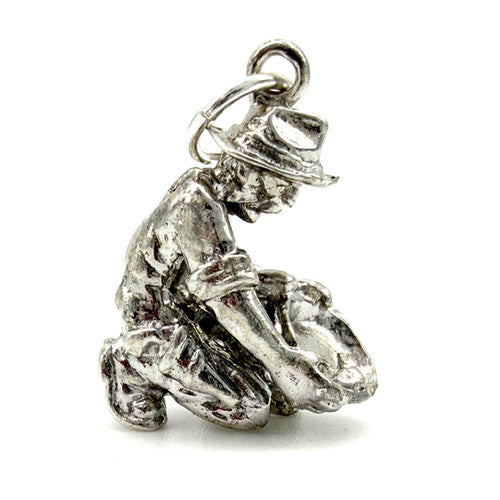 Vintage 925 Sterling Silver Gold Prospector Charm CA27-58
