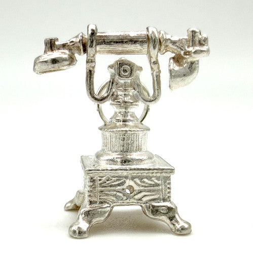 Vintage 925 Sterling Silver Telephone Charm CA27-41