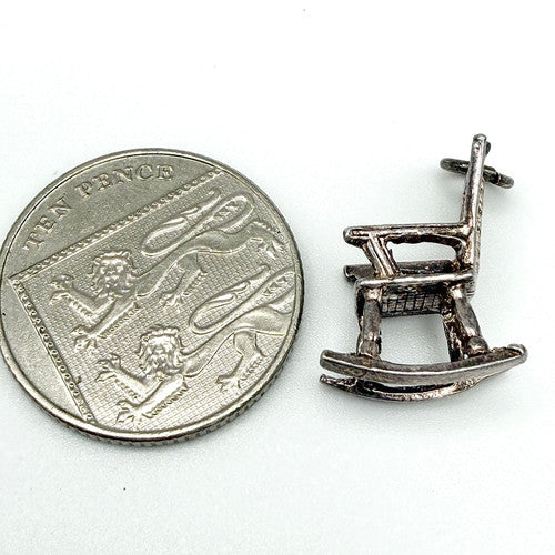 Vintage 925 Sterling Silver Rocking Chair Charm CA26-24