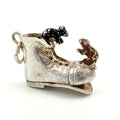 Vintage 925 Sterling Silver Mice in Boot Charm CA26-40