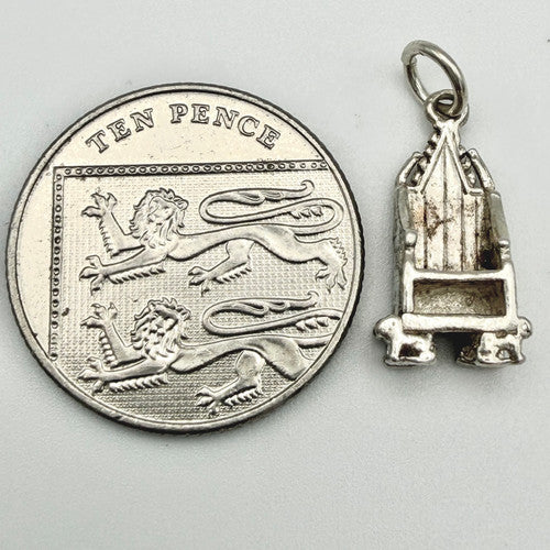 Vintage 925 Sterling Silver Throne Charm CA22-32