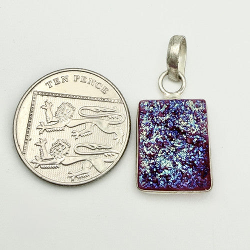Vintage 925 Sterling Silver Dichroic Glass Pendant PAT116