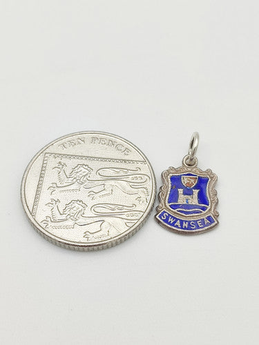 Vintage 925 Sterling Silver Swansea Travel Charm CA14-44